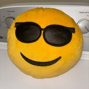 Yellow Sunglasses Emoji Plush Pillow - Home Accents